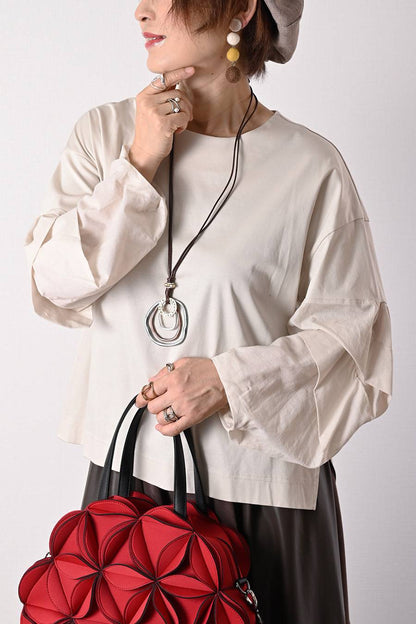 軽やかシルケットタックスリーブプルオーバー