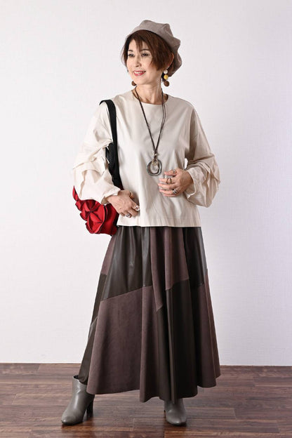 軽やかシルケットタックスリーブプルオーバー