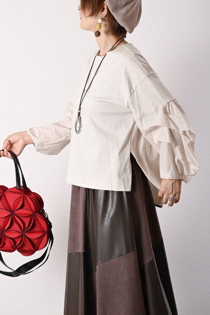 軽やかシルケットタックスリーブプルオーバー