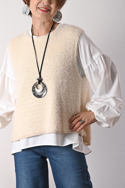 ラメシャギー&ブラウスアンサンブル