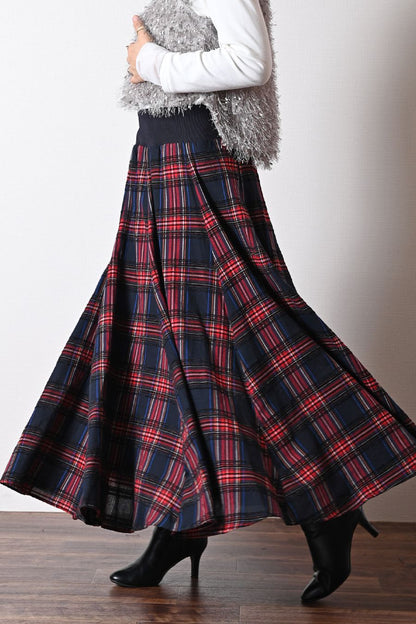 大人のバルーンブルゾン＋先染めジャガード多色チェックスカート２点セットコーデ