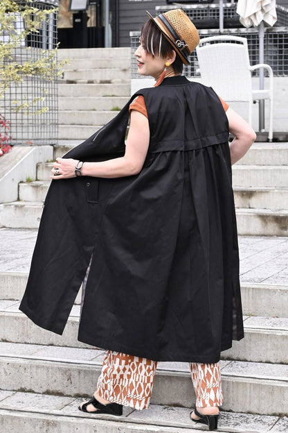 羽織るだけで垢抜け！バックギャザー・ミリタリーロングフライトジャケット