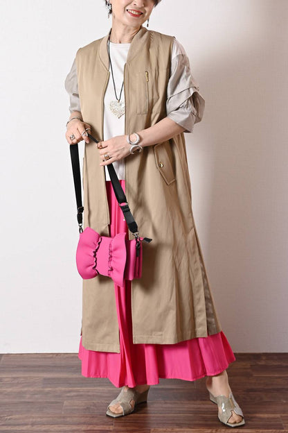 羽織るだけで垢抜け！バックギャザー・ミリタリーロングフライトジャケット