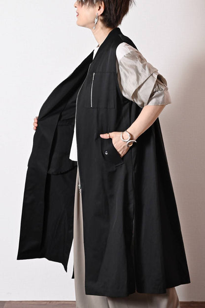 羽織るだけで垢抜け！バックギャザー・ミリタリーロングフライトジャケット