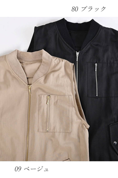 羽織るだけで垢抜け！バックギャザー・ミリタリーロングフライトジャケット