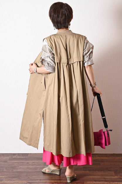 羽織るだけで垢抜け！バックギャザー・ミリタリーロングフライトジャケット