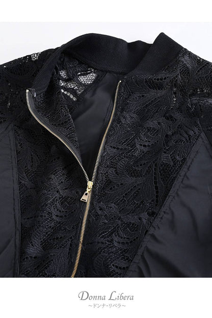 2WAY 総刺繍の贅沢！エンブロイダリーレース・ボンバージャケット