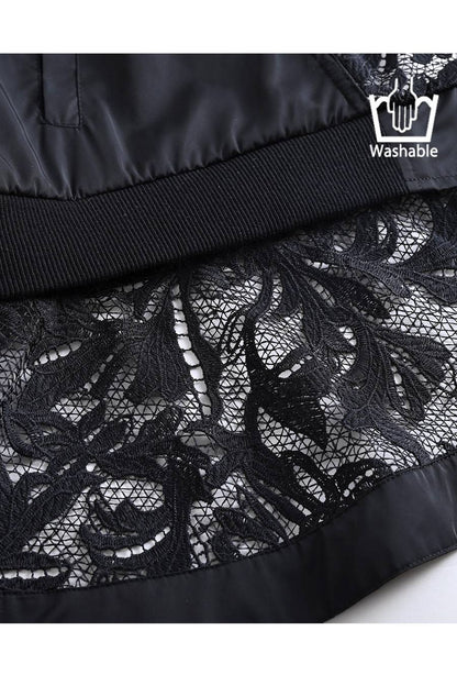 2WAY 総刺繍の贅沢！エンブロイダリーレース・ボンバージャケット