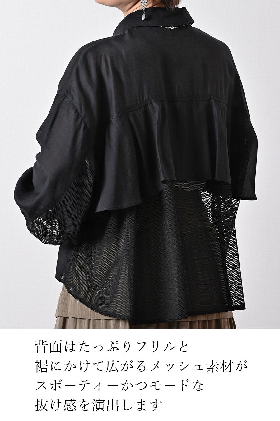 メッシュでモードな抜け感をプラス！シアー×メッシュ 薄軽コンビブラウス