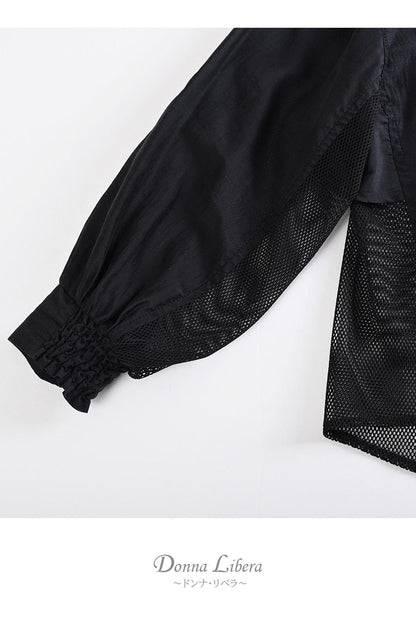メッシュでモードな抜け感をプラス！シアー×メッシュ 薄軽コンビブラウス