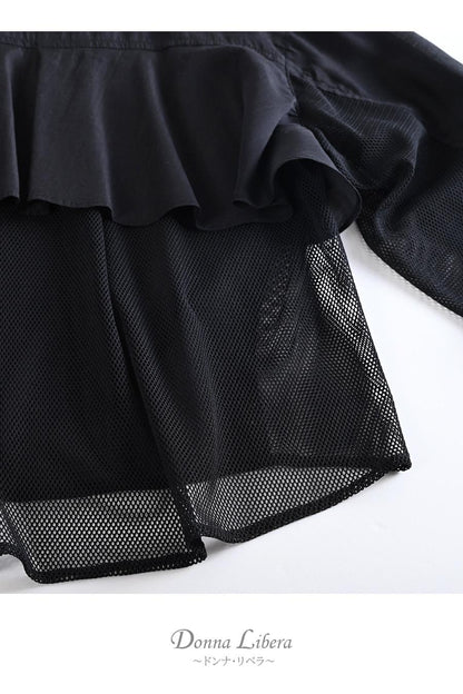 メッシュでモードな抜け感をプラス！シアー×メッシュ 薄軽コンビブラウス