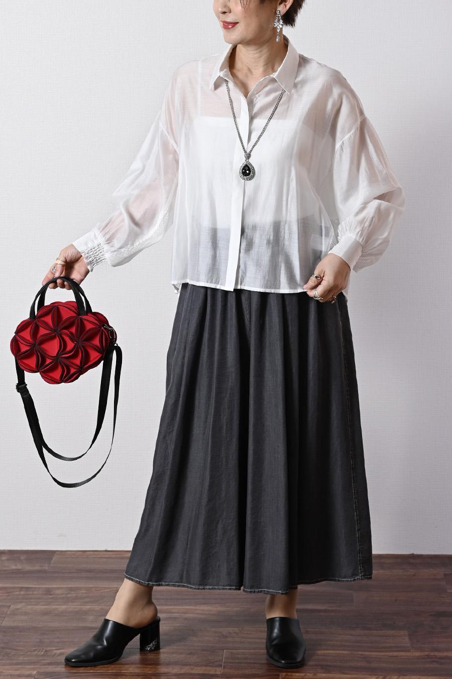 メッシュでモードな抜け感をプラス！シアー×メッシュ 薄軽コンビブラウス