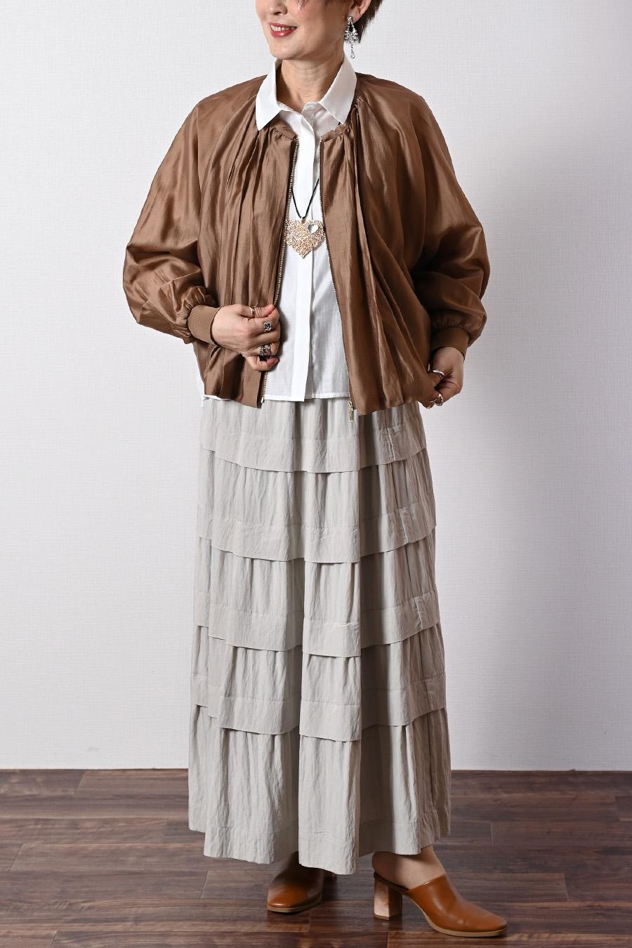 メッシュでモードな抜け感をプラス！シアー×メッシュ 薄軽コンビブラウス