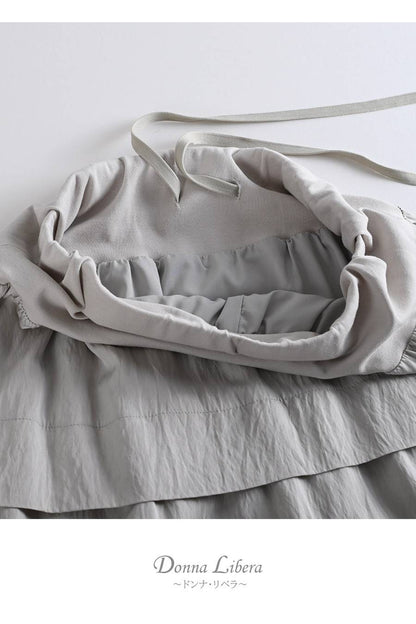 シアー×メッシュ 薄軽コンビブラウス+ワッシャーティアード ロングスカート2点セットコーデ