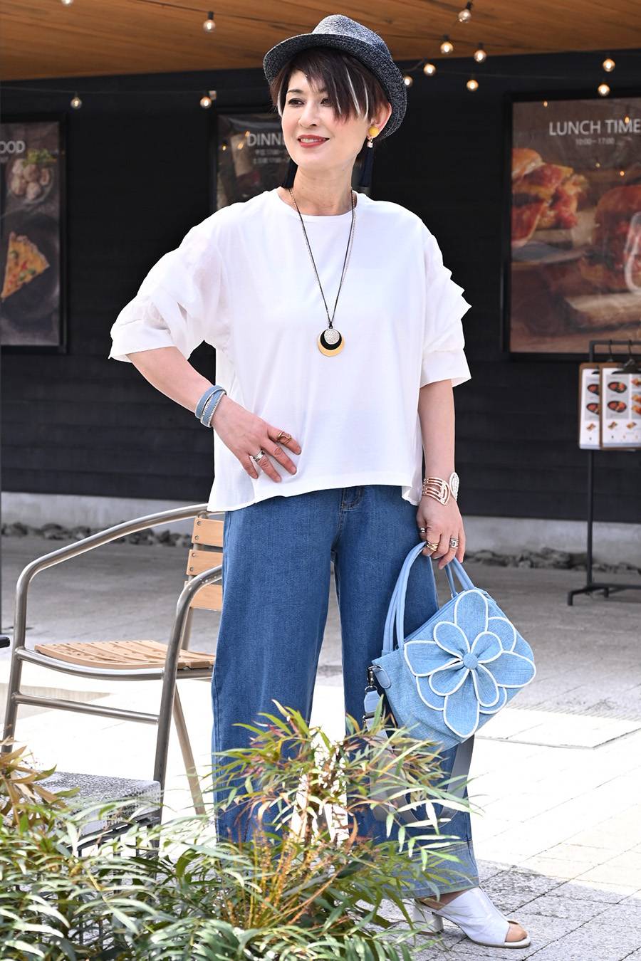 華やかさと立体感！袖ボリューム・異素材切替カットソー