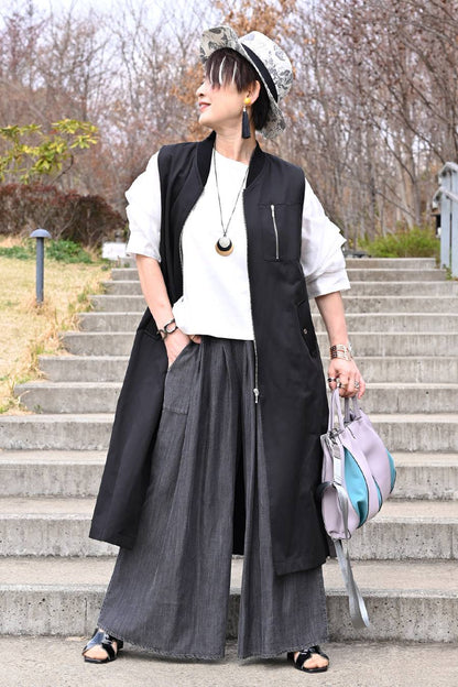 華やかさと立体感！袖ボリューム・異素材切替カットソー