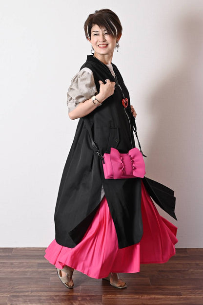 袖ボリュームカットソー＋ミリタリーロングフライトジャケット2点セットコーデ