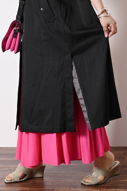 袖ボリュームカットソー＋ミリタリーロングフライトジャケット2点セットコーデ