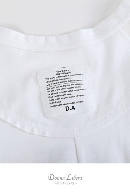 汗染み対策にも！シアー切替 ロゴプリント・ドルマンプルオーバー