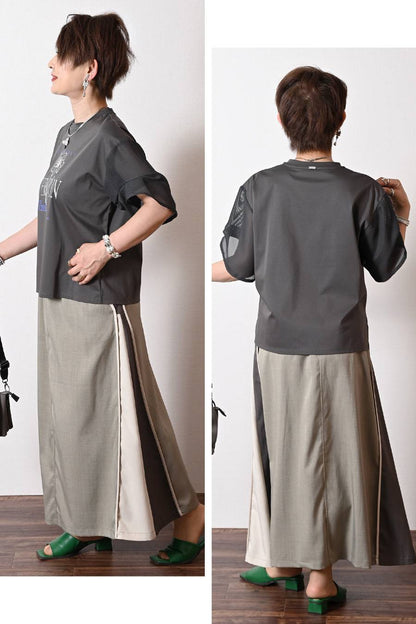 洗練された艶と清涼感！シルケットコットン メッシュスリーブ グラフィックTシャツ