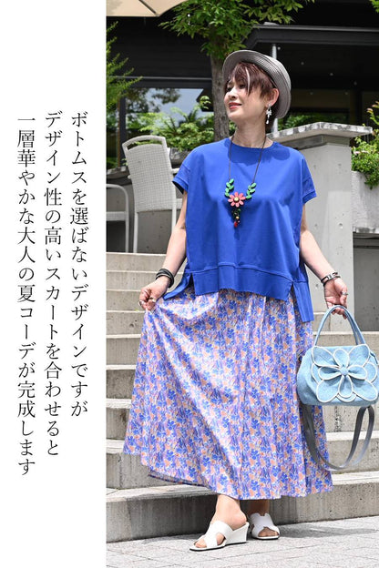 メッシュで魅せる！異素材切り替え大人の涼感デザイントップス