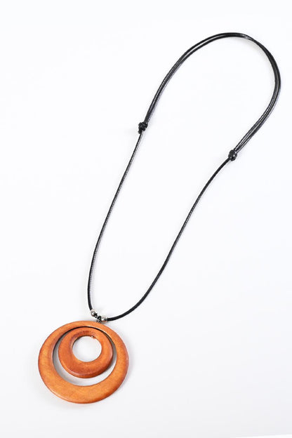 カラフルウッドリング 軽量ネックレス