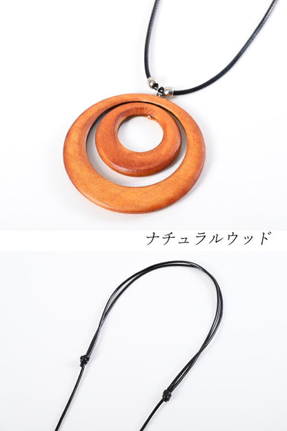 カラフルウッドリング 軽量ネックレス