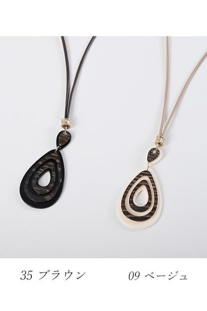 ティアドロップ型 樹脂コンビネックレス
