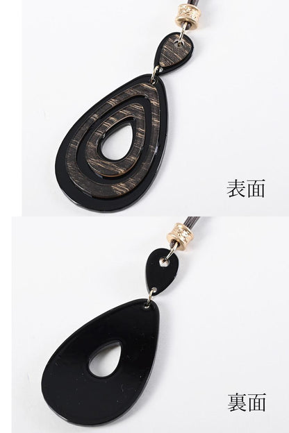 ティアドロップ型 樹脂コンビネックレス