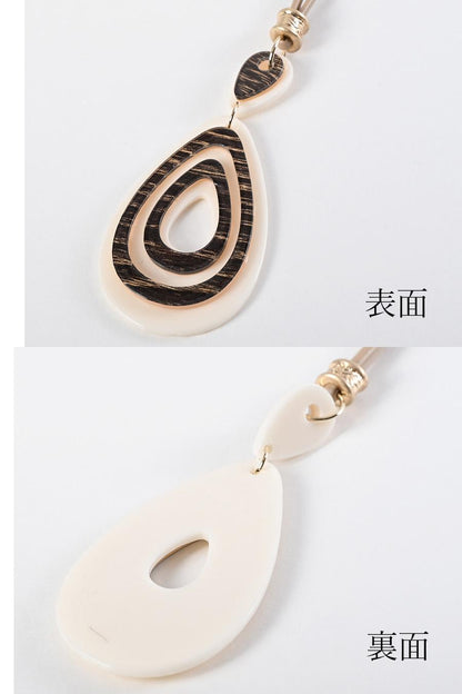 ティアドロップ型 樹脂コンビネックレス