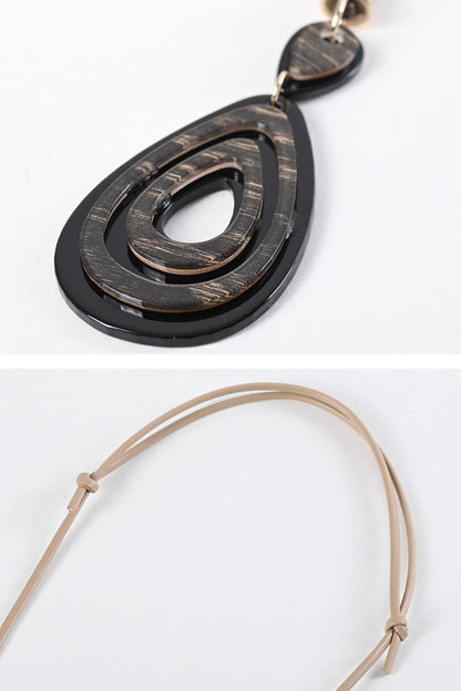 ティアドロップ型 樹脂コンビネックレス