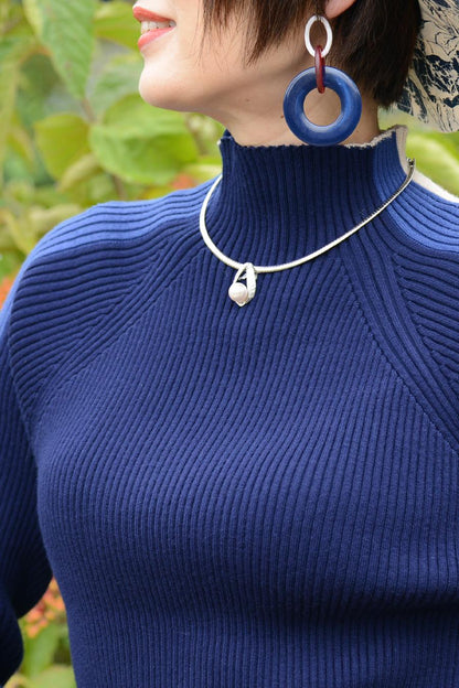 着脱簡単！マグネット留め具　パールラウンドネックレス