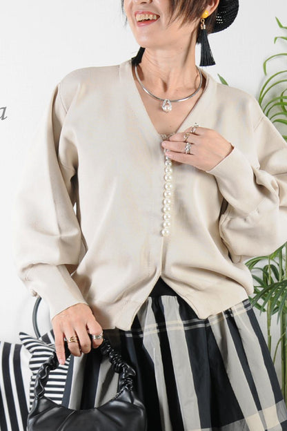 着脱簡単！マグネット留め具　パールラウンドネックレス