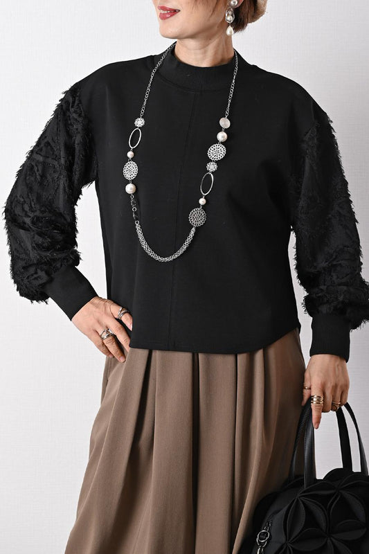 ポンチ＆カットジャガード切り替えプルオーバー