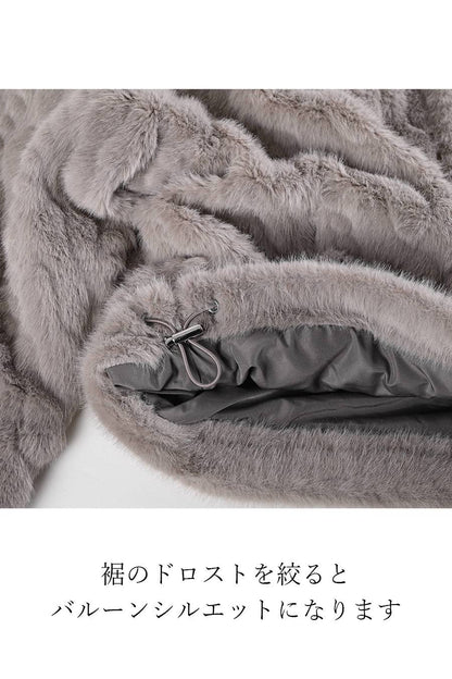 【Special Offer 40%OFF】柔らかな風合いにうっとり！ケーブル柄ラウンドネックファージャケット