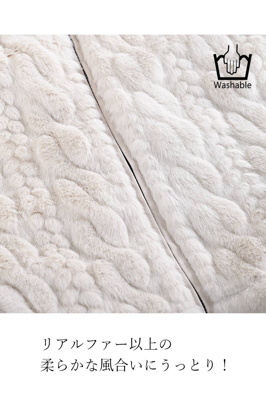 【Special Offer 40%OFF】柔らかな風合いにうっとり！ケーブル柄ラウンドネックファージャケット