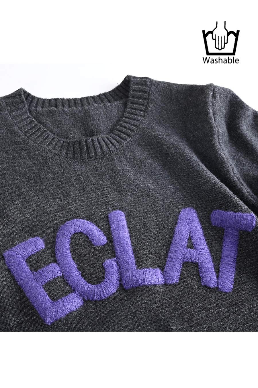 【Special Offer 40%OFF】ワイドリブアクセントロゴニット