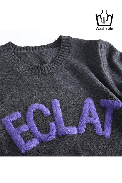 【Special Offer 40%OFF】ワイドリブアクセントロゴニット