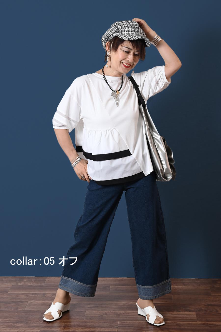 【50%OFF】タイムセール！美しい立体的なフォルム！異素材コンビネーションアシンメトリープルオーバー