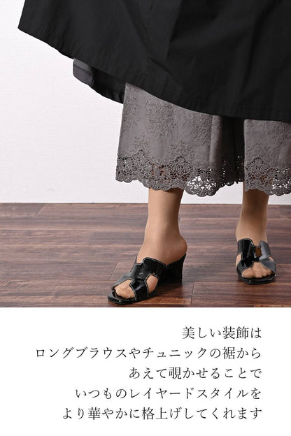 異素材ドッキングワンピース＋超軽薄ペチパンツ２点セットコーデ