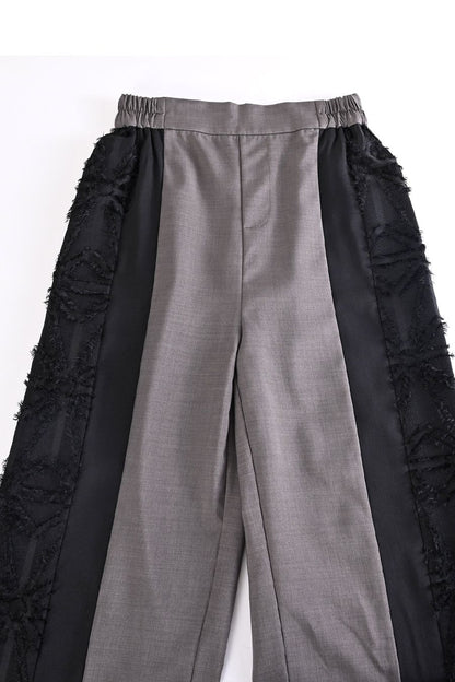 脚長さんにも！3素材切り替えセミワイドパンツ