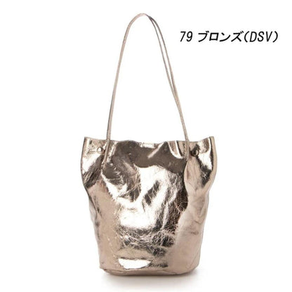 クラッシュメタリック肩入れバケツトートバッグ