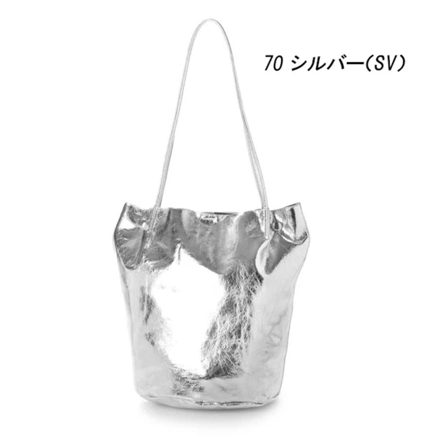 クラッシュメタリック肩入れバケツトートバッグ