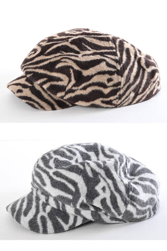 ゼブラ柄　エコファーキャスケット