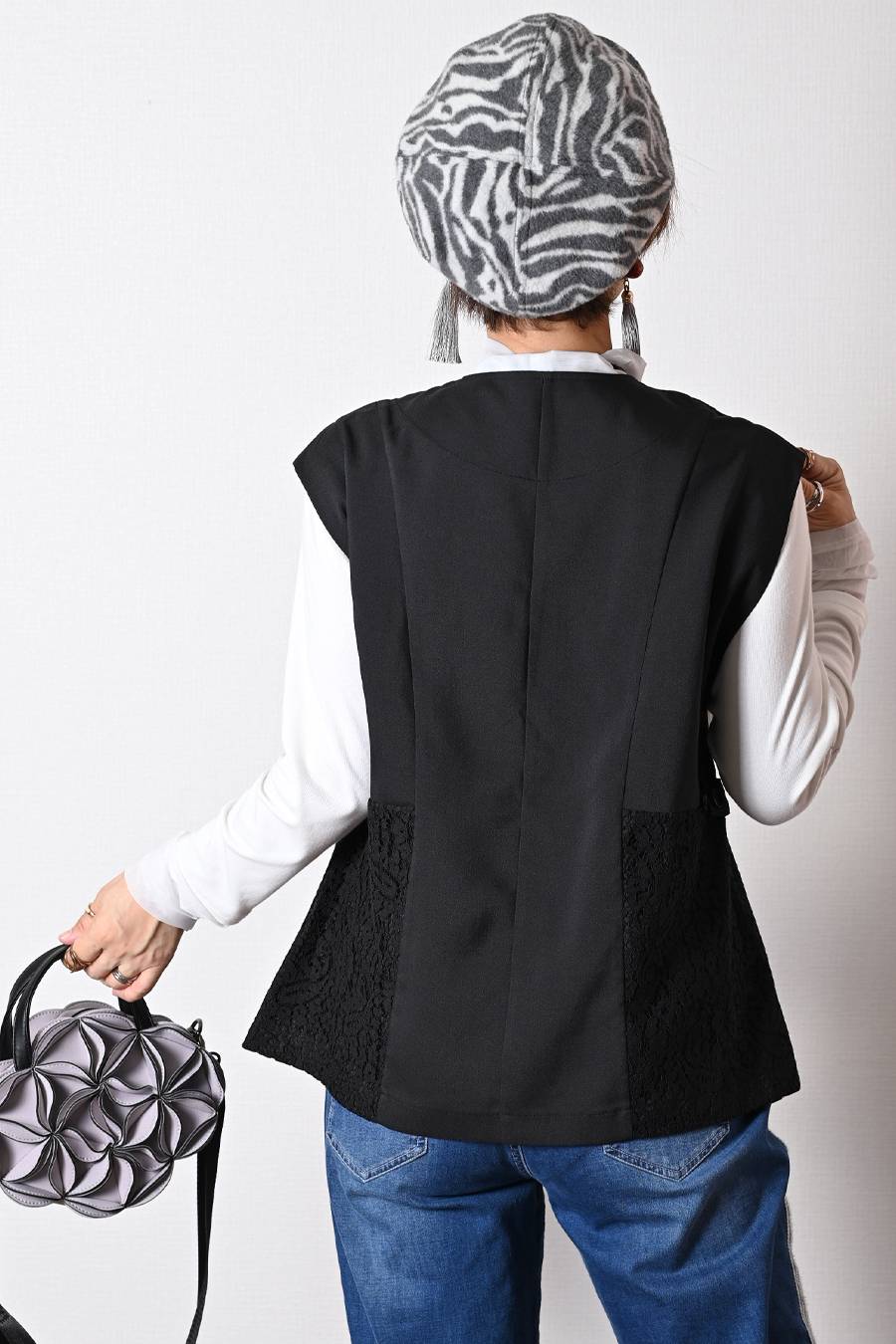 ゼブラ柄　エコファーキャスケット