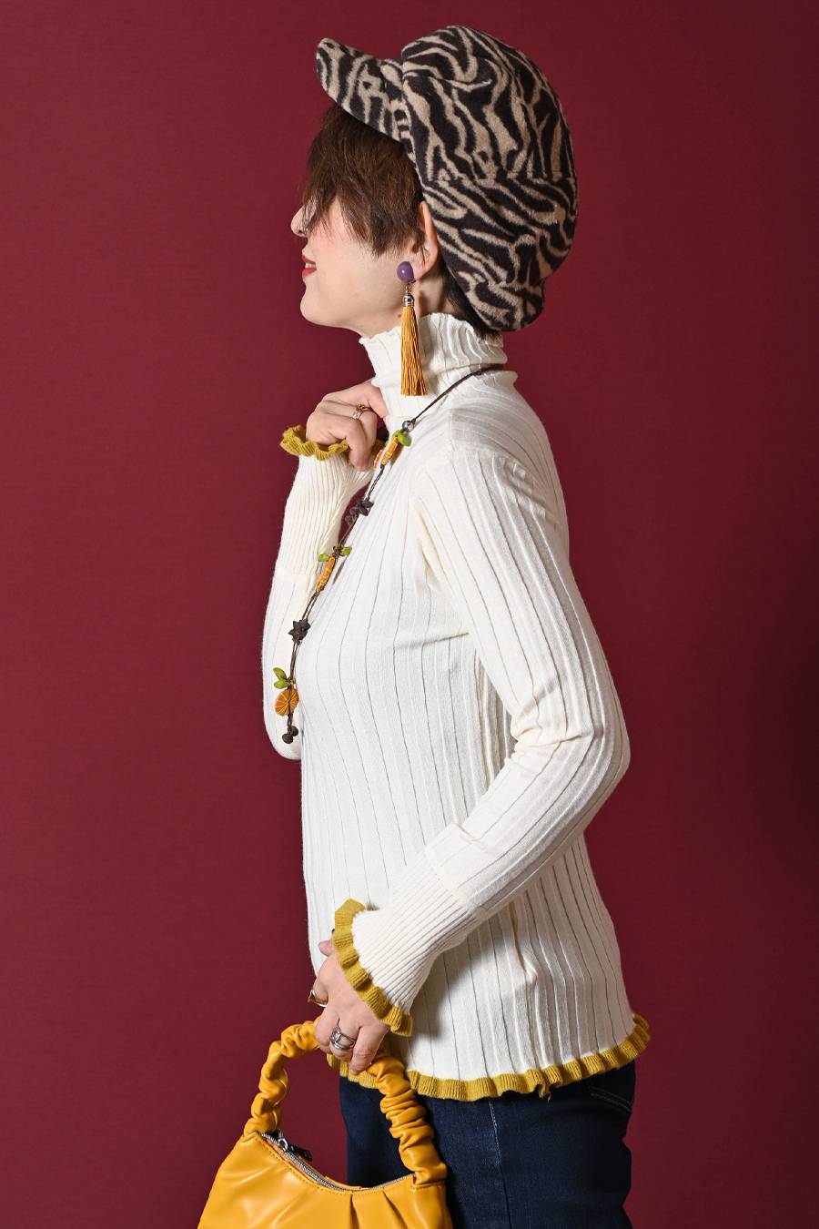 ゼブラ柄　エコファーキャスケット