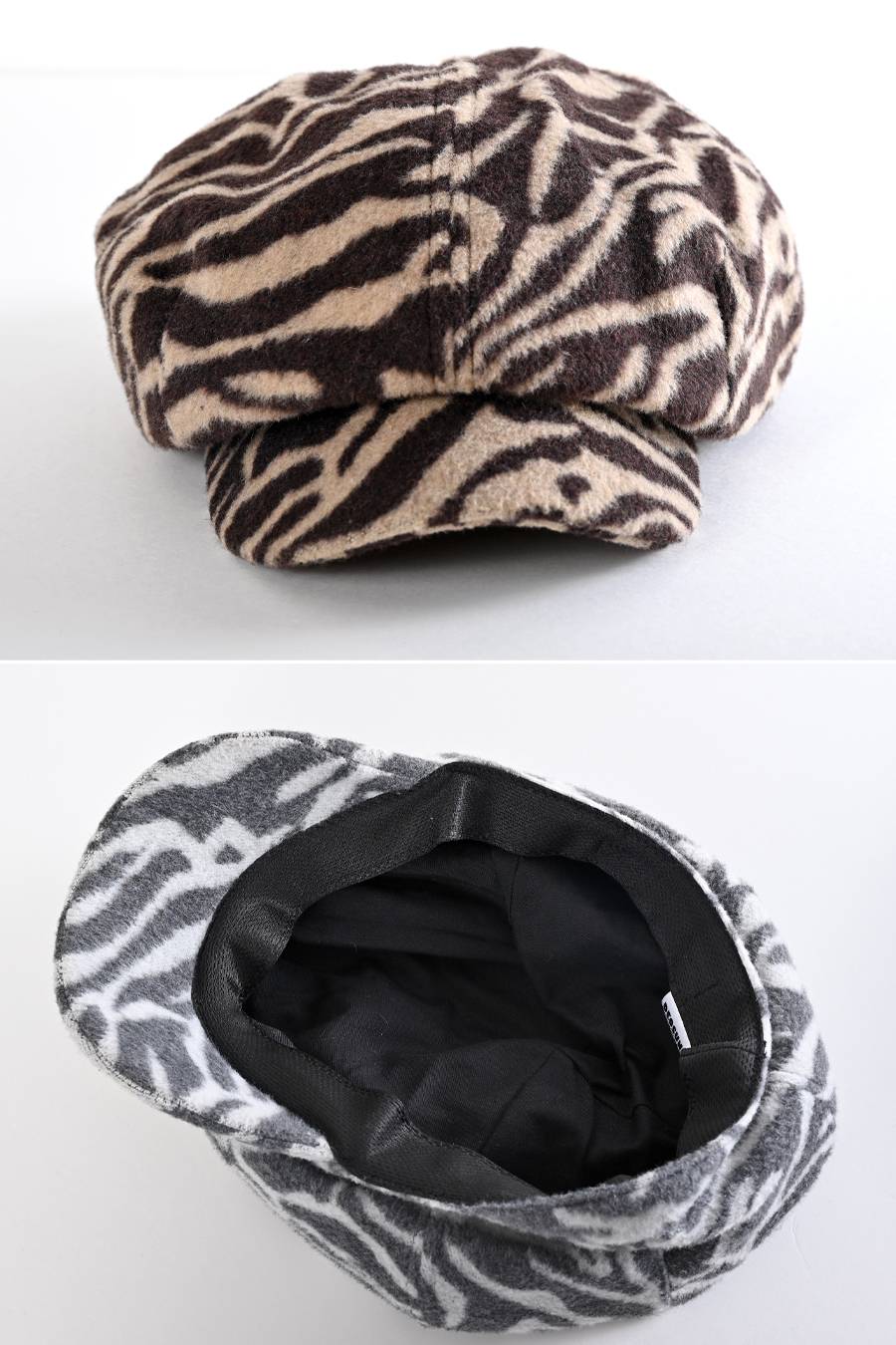 ゼブラ柄　エコファーキャスケット