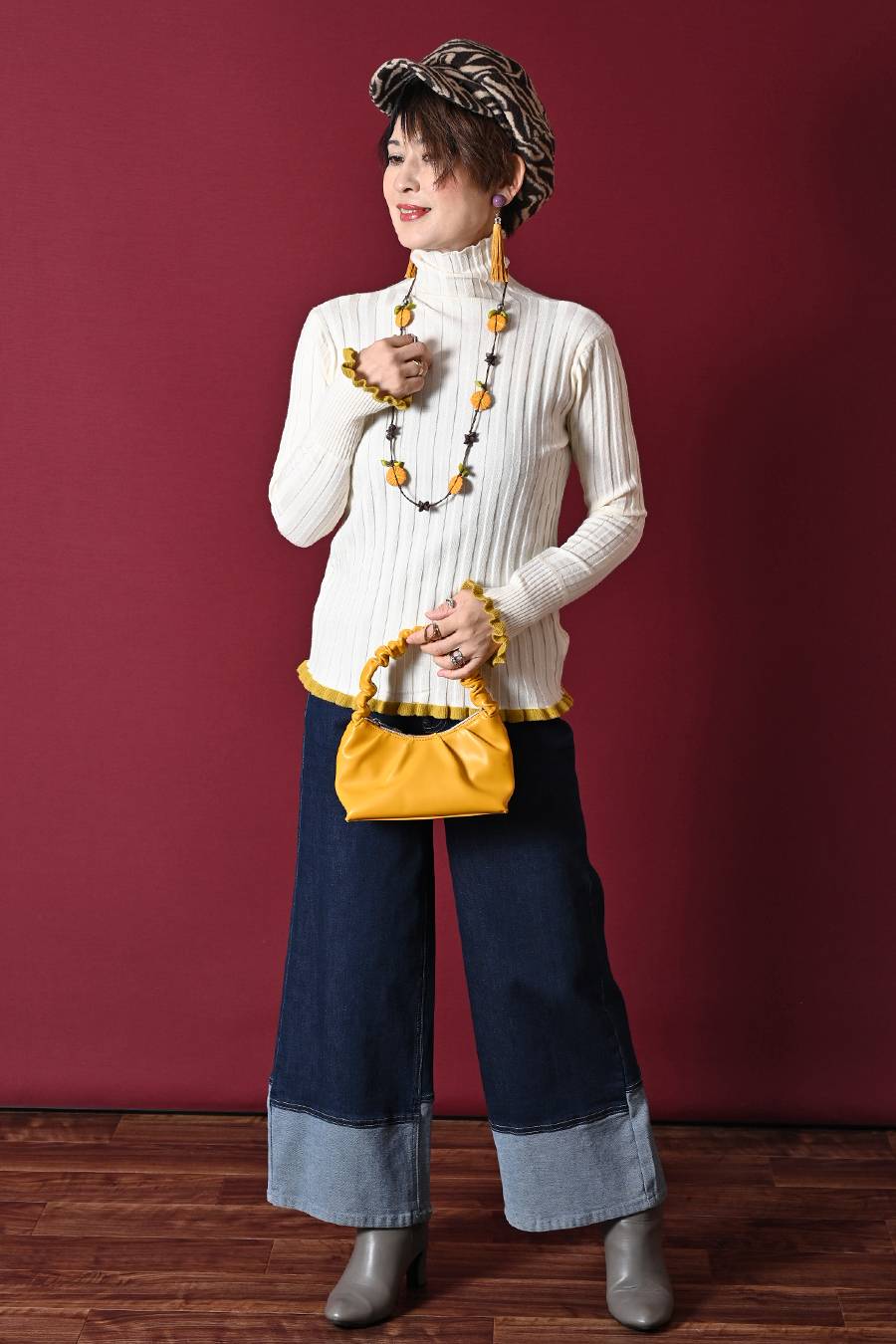 ゼブラ柄　エコファーキャスケット