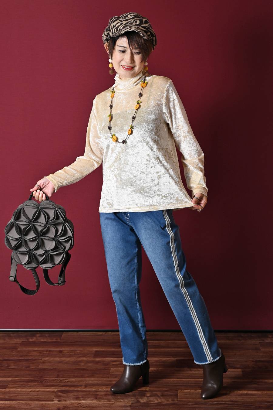 ゼブラ柄　エコファーキャスケット