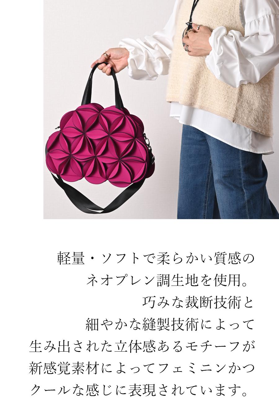 ネオプレン 3Dフラワー 2WAY ミニ ボストンバッグ※クーポン対象